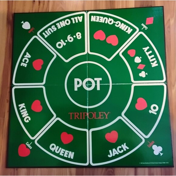 VINTAGE Tripoley Senior Series Cadaco 1989 With Game Board Large Edition Playing - Picture 4 of 4